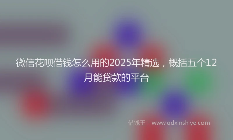 微信花呗借钱怎么用的2025年精选，概括五个12月能贷款的平台