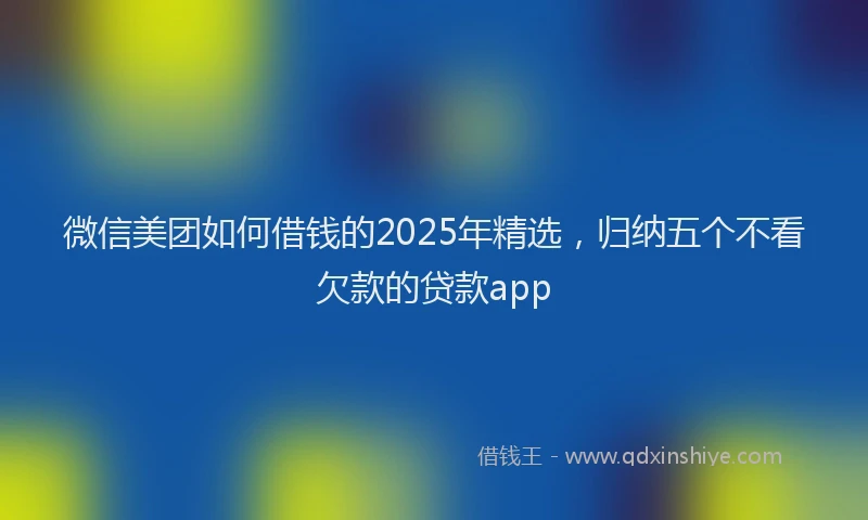 微信美团如何借钱的2025年精选，归纳五个不看欠款的贷款app