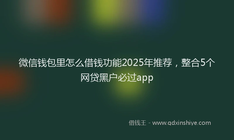 微信钱包里怎么借钱功能2025年推荐，整合5个网贷黑户必过app