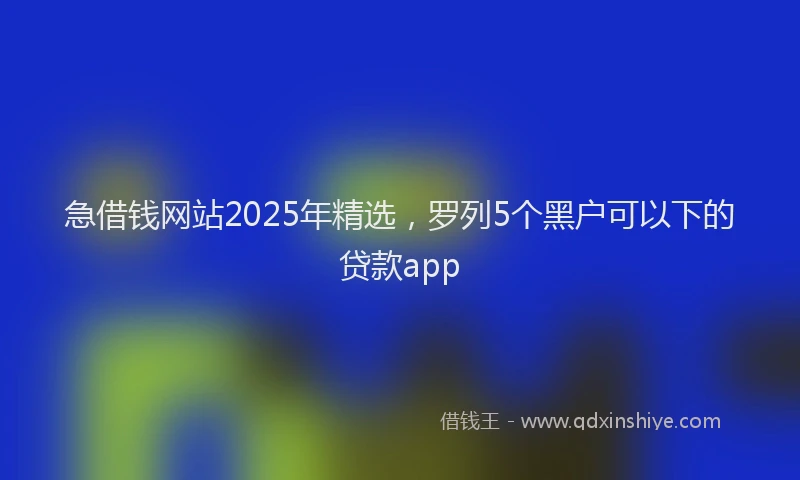 急借钱网站2025年精选，罗列5个黑户可以下的贷款app