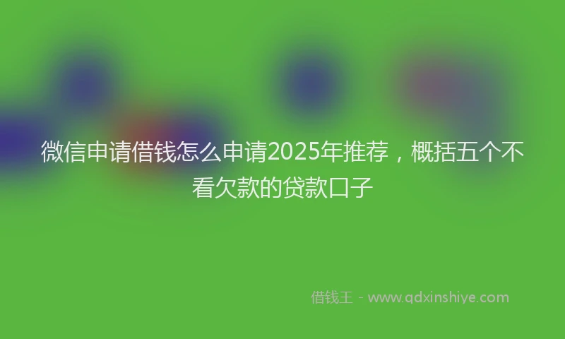 微信申请借钱怎么申请2025年推荐，概括五个不看欠款的贷款口子