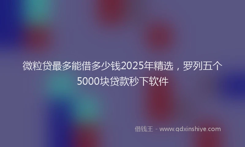 微粒贷最多能借多少钱2025年精选，罗列五个5000块贷款秒下软件