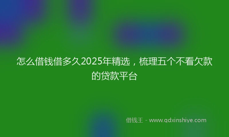 怎么借钱借多久2025年精选，梳理五个不看欠款的贷款平台