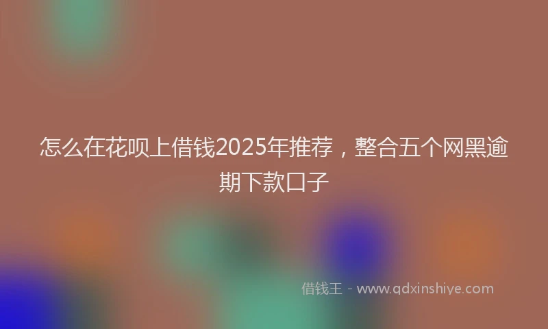 怎么在花呗上借钱2025年推荐，整合五个网黑逾期下款口子