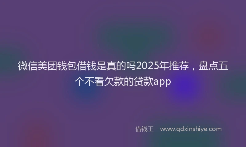 微信美团钱包借钱是真的吗2025年推荐，盘点五个不看欠款的贷款app