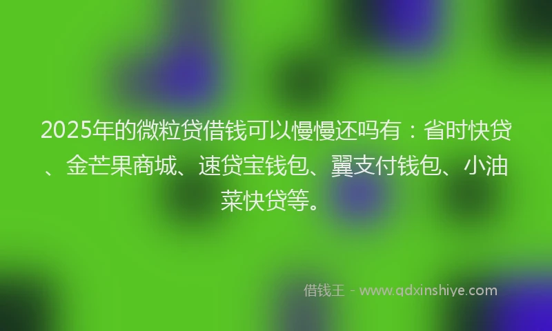 2025年的微粒贷借钱可以慢慢还吗有：省时快贷、金芒果商城、速贷宝钱包、翼支付钱包、小油菜快贷等。