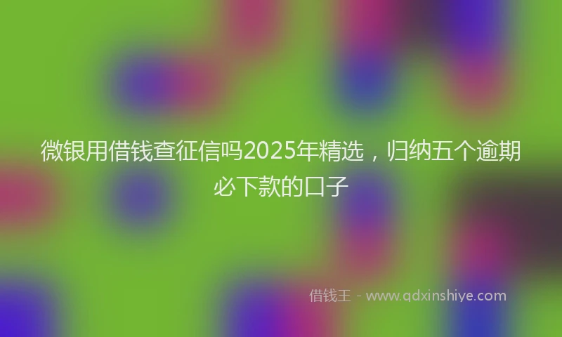 微银用借钱查征信吗2025年精选，归纳五个逾期必下款的口子