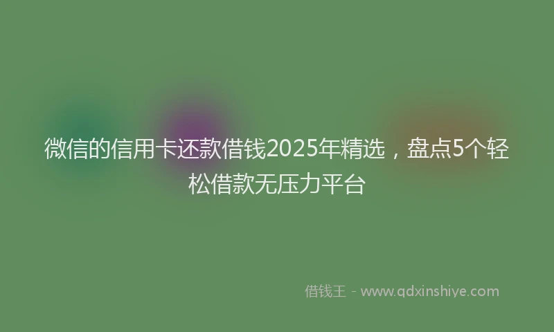 微信的信用卡还款借钱2025年精选，盘点5个轻松借款无压力平台