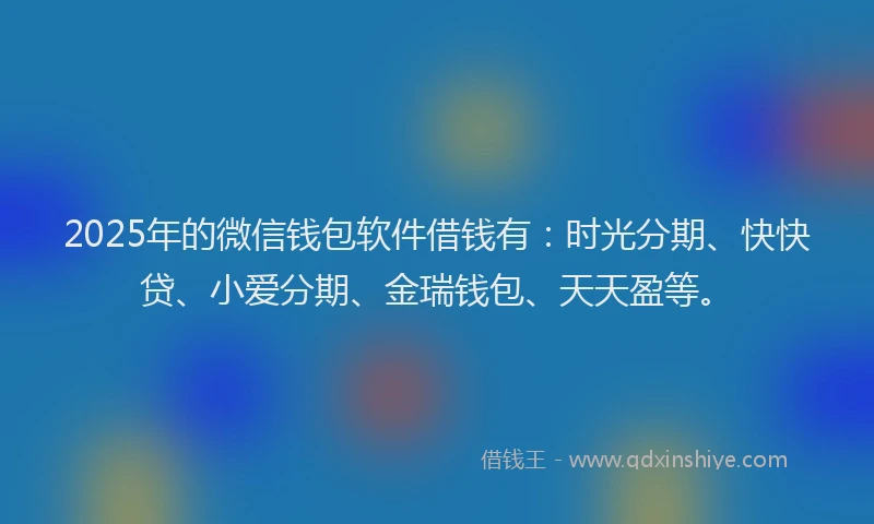 2025年的微信钱包软件借钱有：时光分期、快快贷、小爱分期、金瑞钱包、天天盈等。
