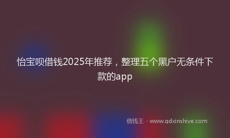 怡宝呗借钱2025年推荐，整理五个黑户无条件下款的app