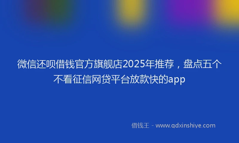 微信还呗借钱官方旗舰店2025年推荐，盘点五个不看征信网贷平台放款快的app