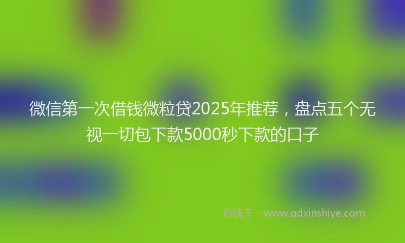 微信第一次借钱微粒贷2025年推荐，盘点五个无视一切包下款5000秒下款的口子