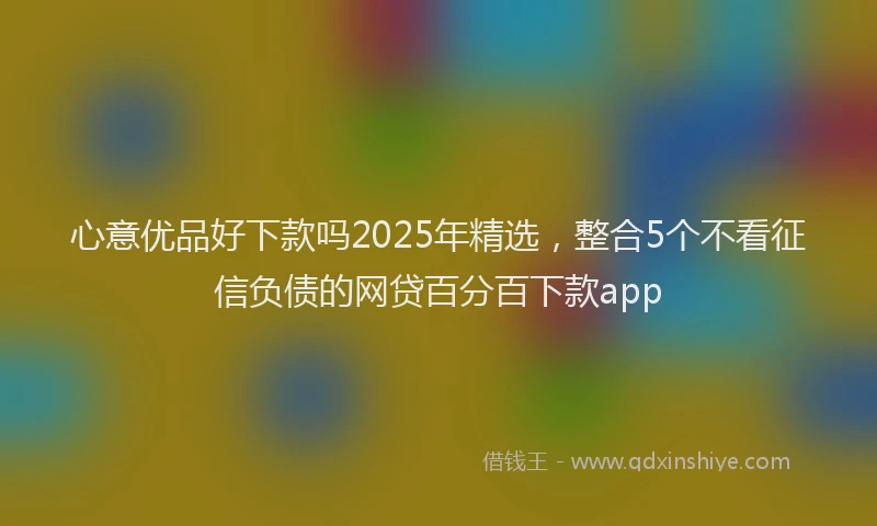 心意优品好下款吗2025年精选，整合5个不看征信负债的网贷百分百下款app