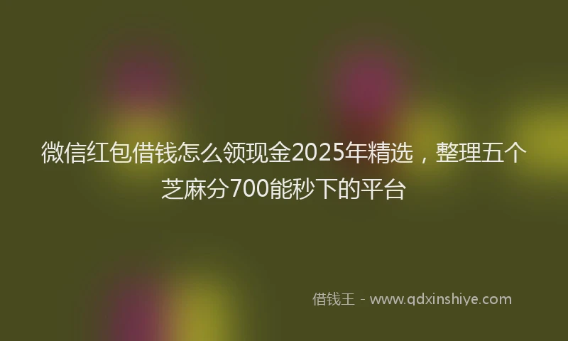 微信红包借钱怎么领现金2025年精选，整理五个芝麻分700能秒下的平台
