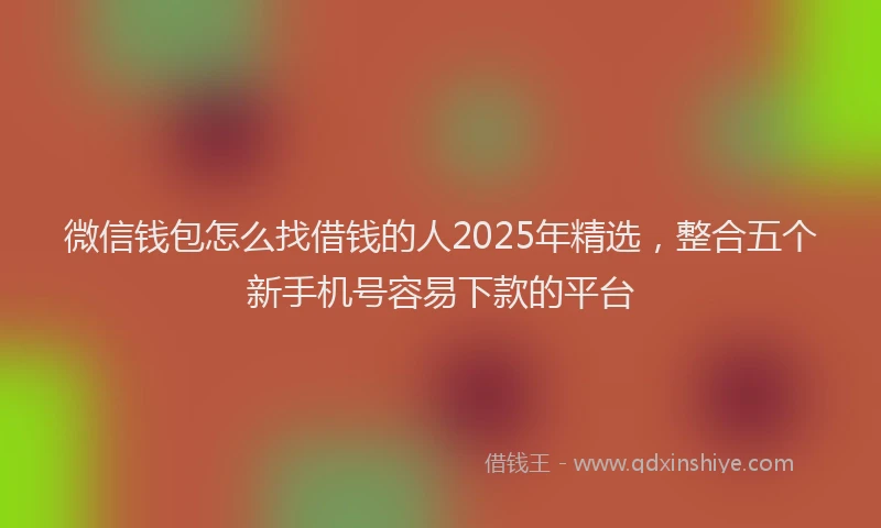 微信钱包怎么找借钱的人2025年精选，整合五个新手机号容易下款的平台