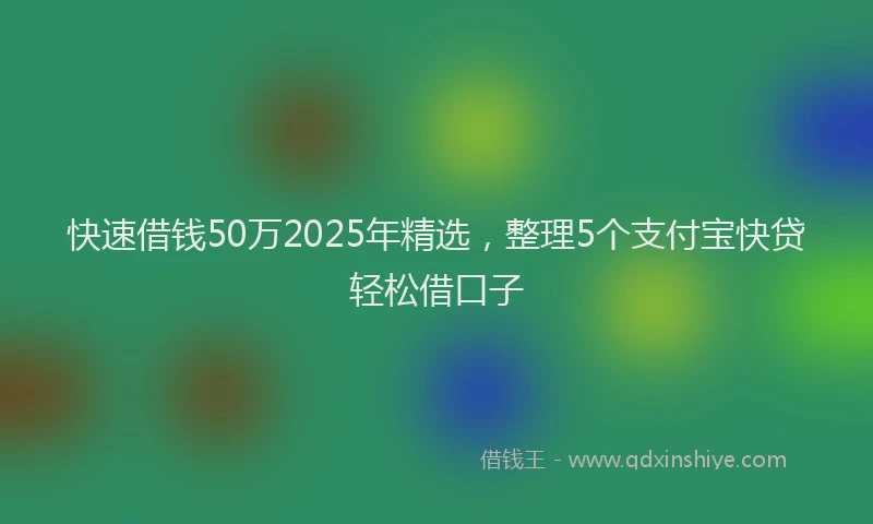 快速借钱50万2025年精选，整理5个支付宝快贷轻松借口子