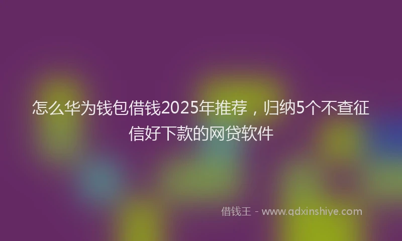 怎么华为钱包借钱2025年推荐，归纳5个不查征信好下款的网贷软件