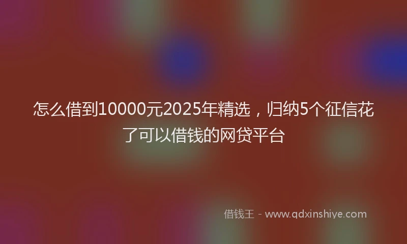 怎么借到10000元2025年精选，归纳5个征信花了可以借钱的网贷平台