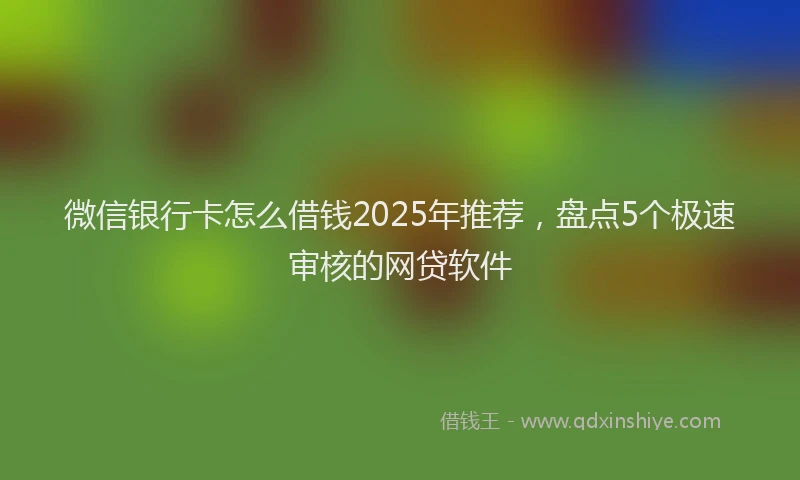 微信银行卡怎么借钱2025年推荐，盘点5个极速审核的网贷软件