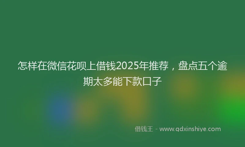 怎样在微信花呗上借钱2025年推荐，盘点五个逾期太多能下款口子