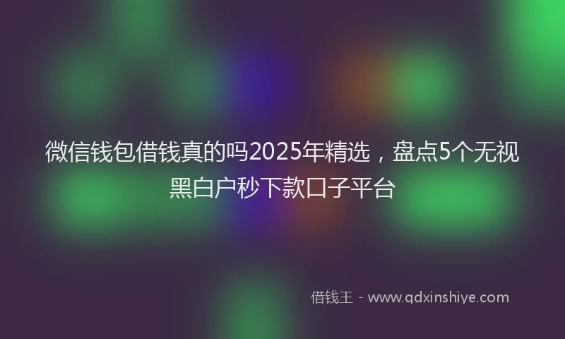 微信钱包借钱真的吗2025年精选，盘点5个无视黑白户秒下款口子平台
