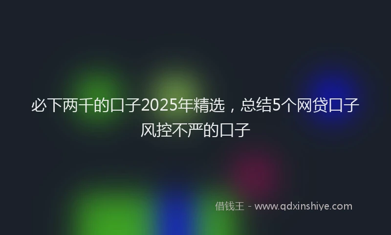 必下两千的口子2025年精选，总结5个网贷口子风控不严的口子