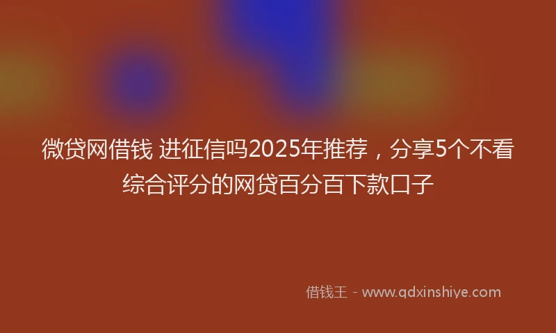 微贷网借钱 进征信吗2025年推荐，分享5个不看综合评分的网贷百分百下款口子