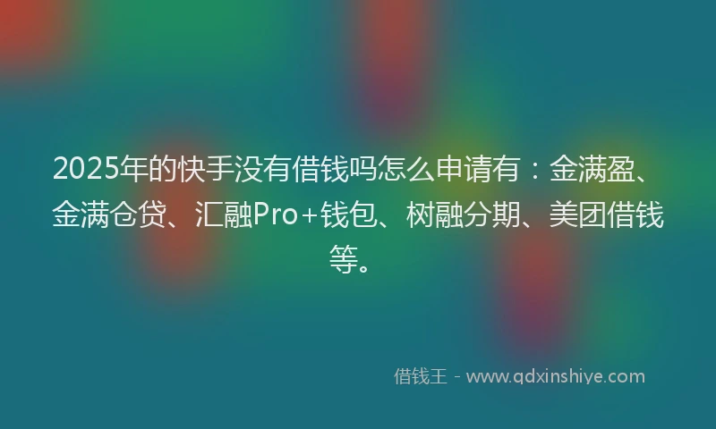 2025年的快手没有借钱吗怎么申请有：金满盈、金满仓贷、汇融Pro+钱包、树融分期、美团借钱等。