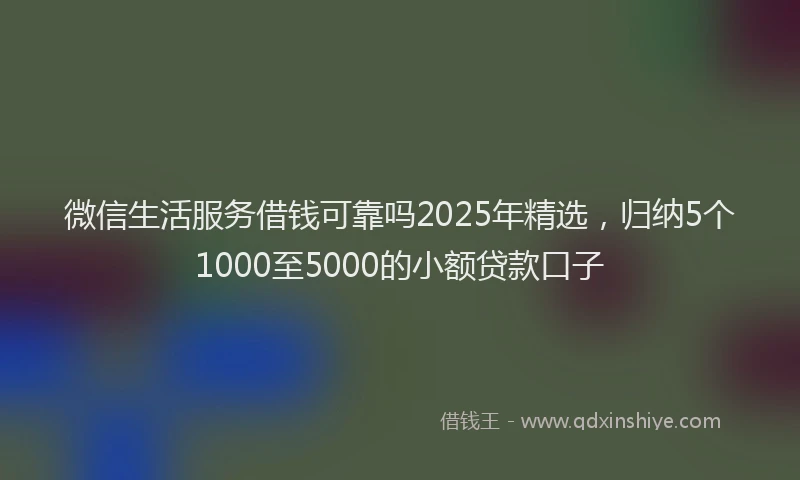 微信生活服务借钱可靠吗2025年精选，归纳5个1000至5000的小额贷款口子