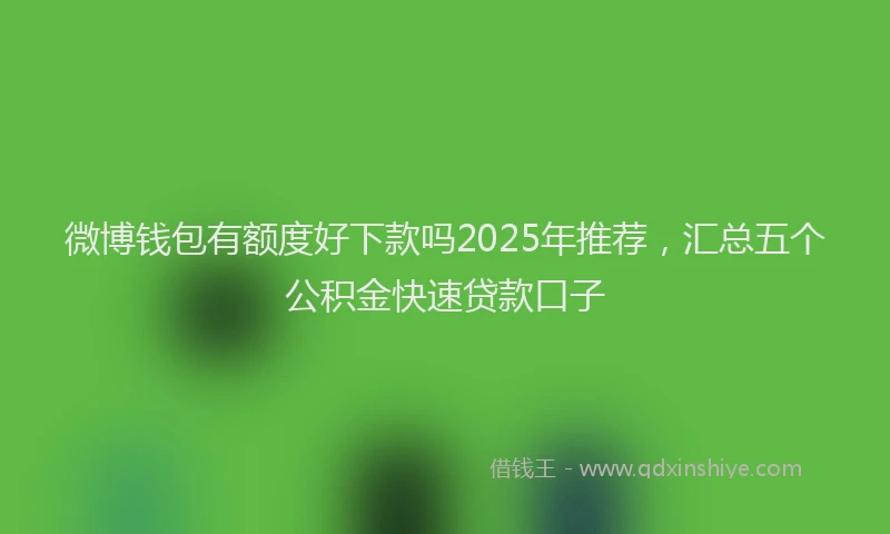 微博钱包有额度好下款吗2025年推荐，汇总五个公积金快速贷款口子