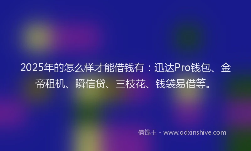 2025年的怎么样才能借钱有：迅达Pro钱包、金帝租机、瞬信贷、三枝花、钱袋易借等。