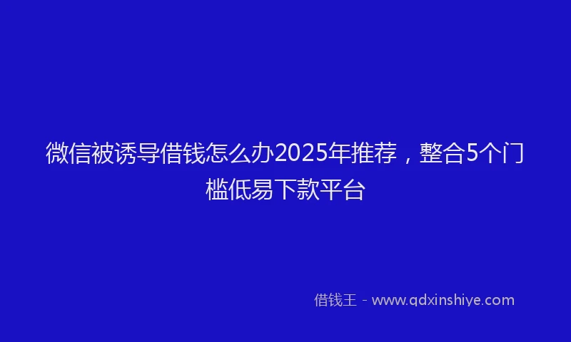 微信被诱导借钱怎么办2025年推荐，整合5个门槛低易下款平台