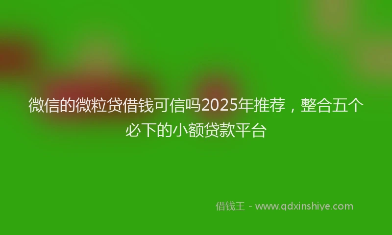 微信的微粒贷借钱可信吗2025年推荐，整合五个必下的小额贷款平台