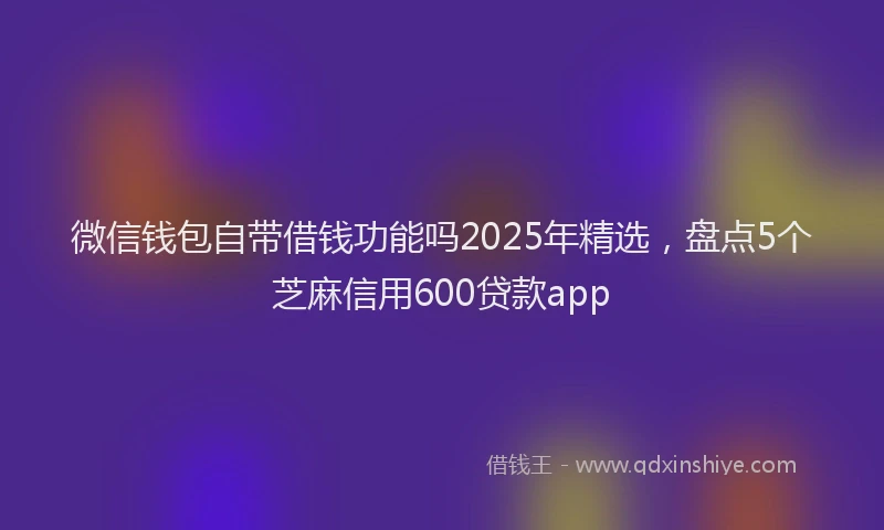 微信钱包自带借钱功能吗2025年精选，盘点5个芝麻信用600贷款app
