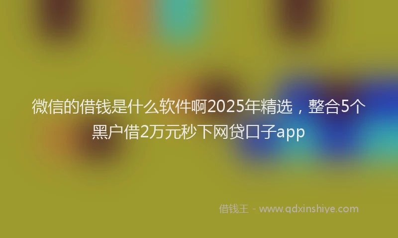 微信的借钱是什么软件啊2025年精选，整合5个黑户借2万元秒下网贷口子app