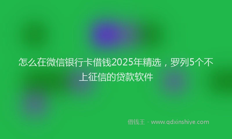 怎么在微信银行卡借钱2025年精选，罗列5个不上征信的贷款软件