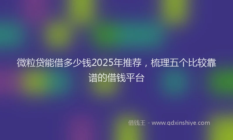 微粒贷能借多少钱2025年推荐，梳理五个比较靠谱的借钱平台