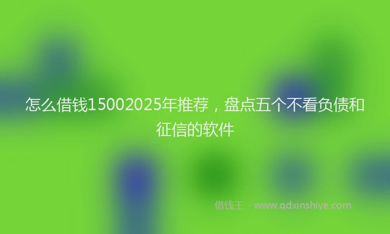 怎么借钱15002025年推荐，盘点五个不看负债和征信的软件