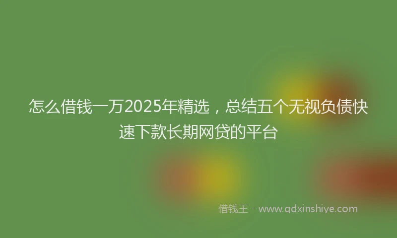 怎么借钱一万2025年精选，总结五个无视负债快速下款长期网贷的平台