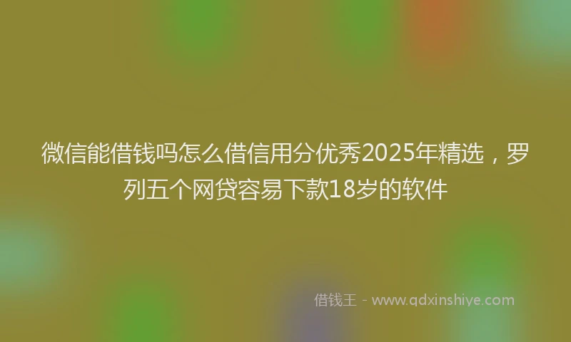 微信能借钱吗怎么借信用分优秀2025年精选，罗列五个网贷容易下款18岁的软件