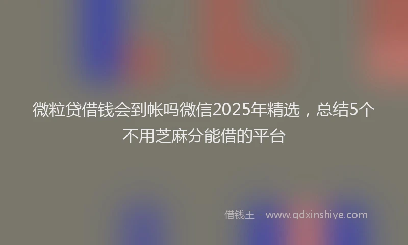 微粒贷借钱会到帐吗微信2025年精选，总结5个不用芝麻分能借的平台