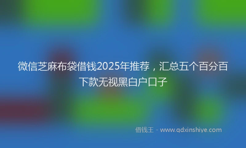 微信芝麻布袋借钱2025年推荐，汇总五个百分百下款无视黑白户口子