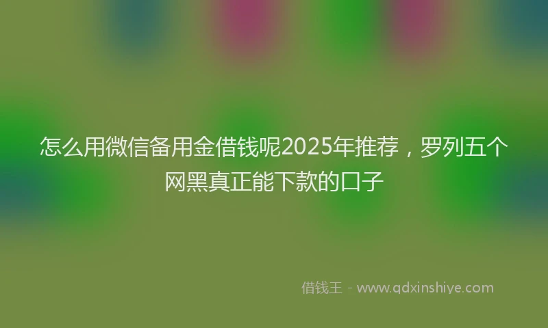 怎么用微信备用金借钱呢2025年推荐，罗列五个网黑真正能下款的口子