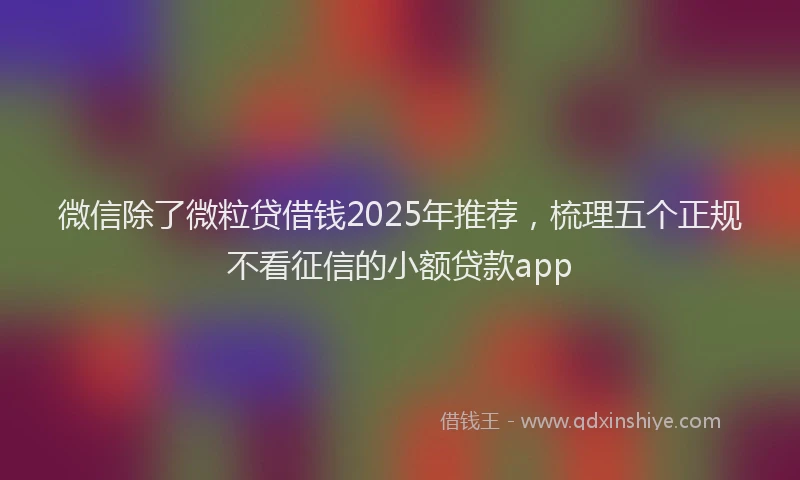 微信除了微粒贷借钱2025年推荐，梳理五个正规不看征信的小额贷款app