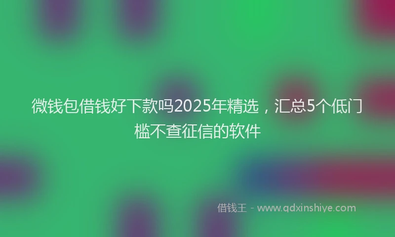 微钱包借钱好下款吗2025年精选，汇总5个低门槛不查征信的软件