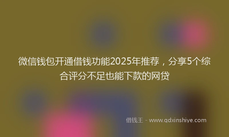 微信钱包开通借钱功能2025年推荐，分享5个综合评分不足也能下款的网贷