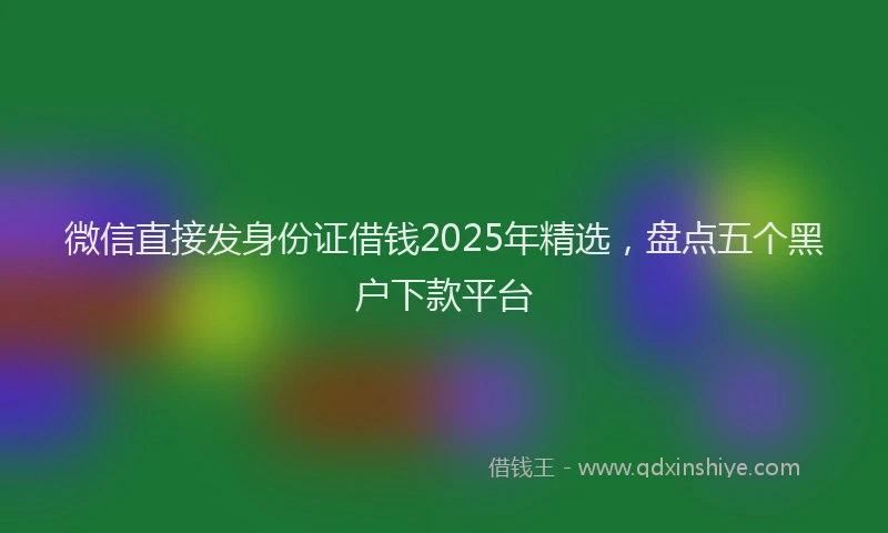 微信直接发身份证借钱2025年精选，盘点五个黑户下款平台
