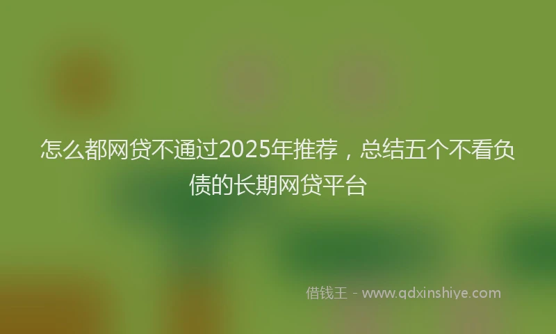 怎么都网贷不通过2025年推荐，总结五个不看负债的长期网贷平台