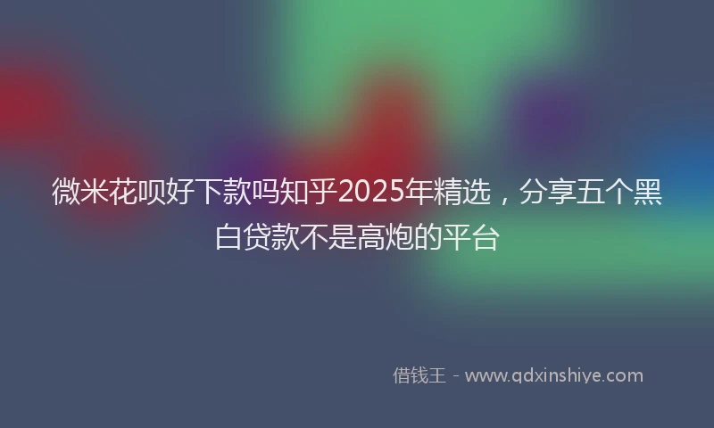 微米花呗好下款吗知乎2025年精选，分享五个黑白贷款不是高炮的平台