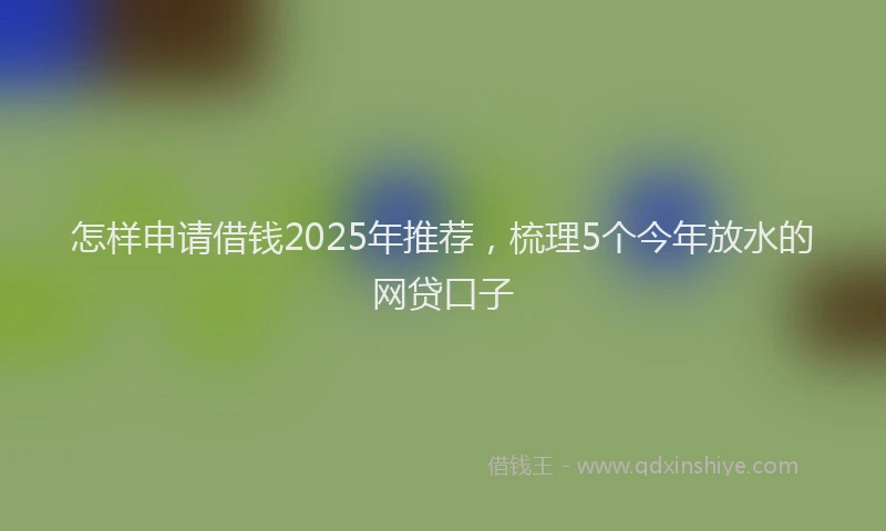 怎样申请借钱2025年推荐，梳理5个今年放水的网贷口子